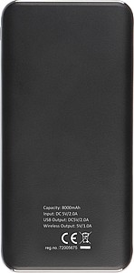 Kovová powerbanka s kapacitou 8000mAh a s bezdrátovým nabíjením
