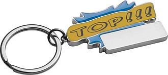 Kovový přívěsek na klíče "TOP ", modrý - reklamní předměty