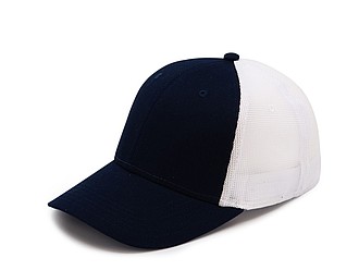 Kšiltovka se síťovanou zadní částí, bílá/námořní modrá