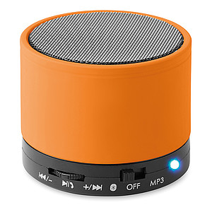 Kulatý bluetooth reproduktor, oranžový - reklamní předměty