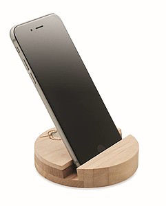 Kulatý stojánek na telefon z březového dřeva - ekologické reklamní předměty