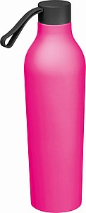Láhev na pití o objemu 750ml, nerezová, pogumovaná, růžová