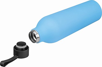 Láhev na pití o objemu 750ml, nerezová, pogumovaná, sv. Modrá