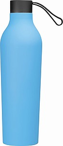 Láhev na pití o objemu 750ml, nerezová, pogumovaná, sv. Modrá