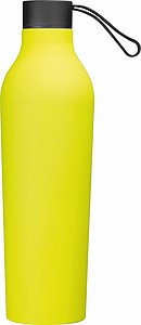 Láhev na pití o objemu 750ml, nerezová, pogumovaná, žlutá