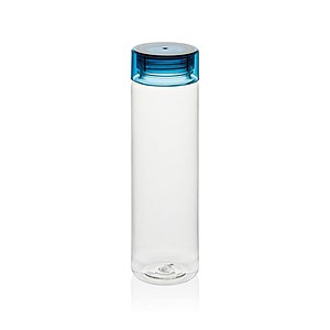 Láhev na pití z RPET, 600ml, transparentní s modrým víčkem