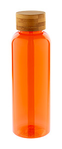 Láhev na pití z RPET s bambusovým víčkem, 500ml, oranžová