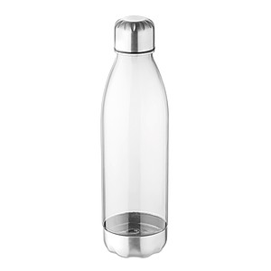 Láhev na pití z tritanu s nerezovým pítkem a spodní částí, objem 600 ml, transparentní