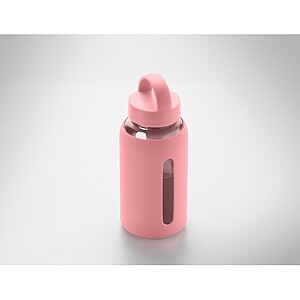 Láhev z borosilikátového skla 600 ml, světle růžová