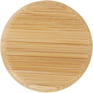 Láhev z matného sodnovápenatého skla s bambusovým víčkem 500 ml, šedá