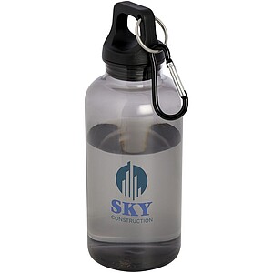Láhev z recyklovaného plastu s karabinou, 400ml, černá
