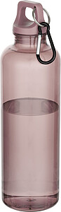 Láhev z recyklovaného plastu s karabinou 750 ml, růžovohnědá