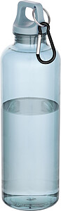Láhev z recyklovaného plastu s karabinou 750 ml, tyrkysová