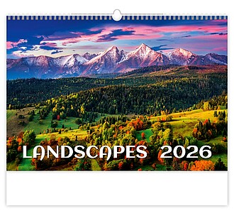 Landscapes 2026, nástěnný kalendář, prodloužená záda - reklamní kalendáře