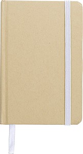 Linkovaný zápisník A6 z recyklovaného papíru, s bílou gumičkou