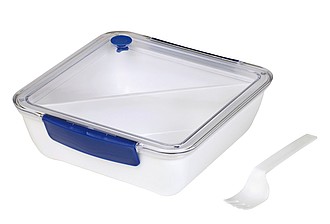 Lunchbox s odnímatelnou přihrádkou, modré detaily - reklamní předměty
