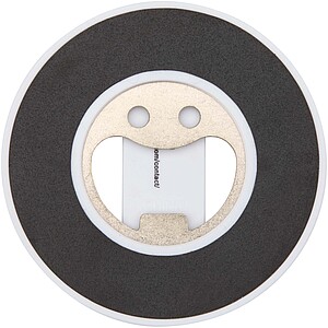 Magnetický stojánek na telefon z recyklovaného plastu s otvírákem na lahve, bílá