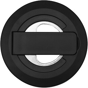 Magnetický stojánek na telefon z recyklovaného plastu s otvírákem na lahve, černá