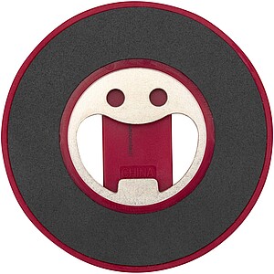 Magnetický stojánek na telefon z recyklovaného plastu s otvírákem na lahve, červená