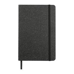 MAKAR Zápisník A5 se záložkou do kartonu a elastickým zapínáním, černá