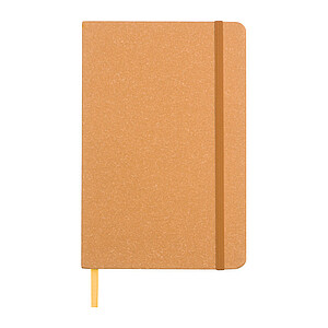 MAKAR Zápisník A5 se záložkou do kartonu a elastickým zapínáním, hnědá