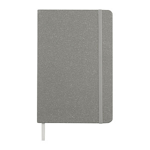 MAKAR Zápisník A5 se záložkou do kartonu a elastickým zapínáním, šedá