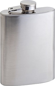 Malá butylka z nerez oceli, 104 ml, stříbrná - placatky s potiskem