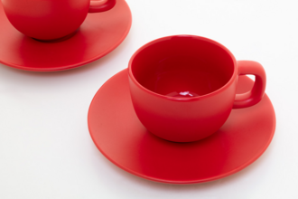MALBUN Sada šálků na espresso o objemu 85 ml, červená