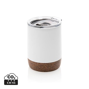 Malý termohrnek, 180ml, nerezový s korkovým dnem, bílý