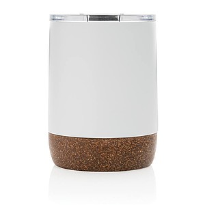 Malý termohrnek, 180ml, nerezový s korkovým dnem, bílý