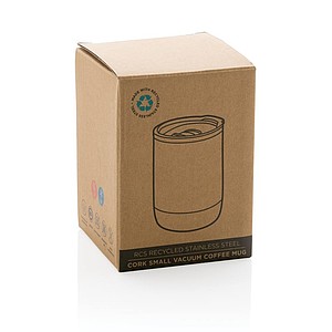 Malý termohrnek, 180ml, nerezový s korkovým dnem, černý
