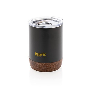 Malý termohrnek, 180ml, nerezový s korkovým dnem, černý