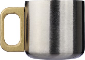 MARIAL Dvoustěnný hrnek z nerezové oceli, 400 ml, stříbrná