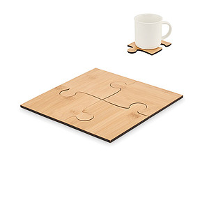 MARTHA Sada čtyř bambusových podtácků ve tvaru puzzle