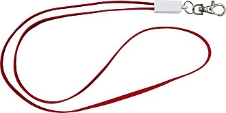 MEDAR Šňůrka na kliče a nabíjecí kabel v jednom, červená - reklamní předměty