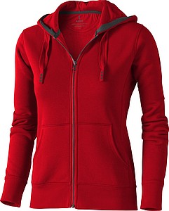 Mikina ELEVATE ARORA HOODED FULL ZIP LADIES SWEATER červená XXL - mikina s vlastním potiskem