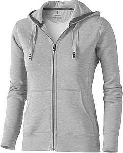 Mikina ELEVATE ARORA HOODED FULL ZIP LADIES SWEATER šedý melír XXL