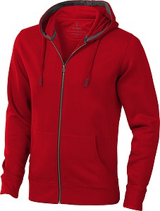 Mikina ELEVATE ARORA HOODED FULL ZIP SWEATER červená XL - potisk mikin