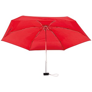 Mini skládací manuální deštník, pr. 92cm, v pouzdře, červený