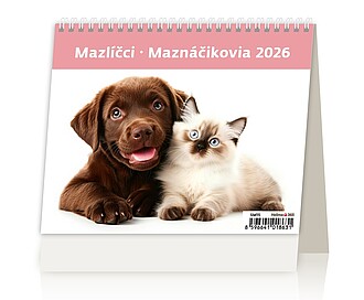 Minimax Mazlíčci 2026, stolní kalendář - reklamní kalendáře