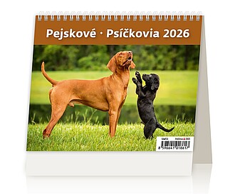 Minimax Pejskové 2026, stolní kalendář - reklamní kalendáře