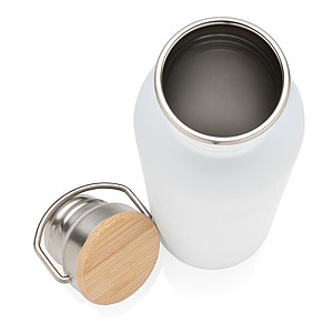 Moderní nerezová láhev na vodu, objem 700ml, bílá