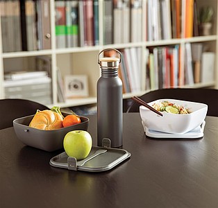 Moderní nerezová láhev na vodu, objem 700ml, tmavě šedá