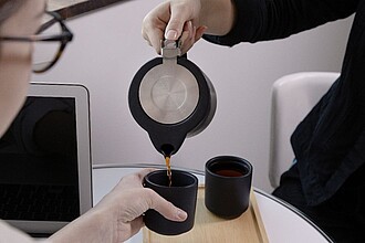 MONEA Keramická čajová sada s matným povrchem, černá