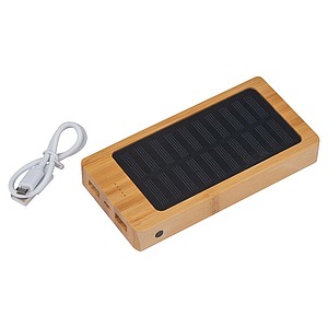 MUBENDA Solární bambusová powerbanka s kapacitou 8000 mAh - reklamní předměty