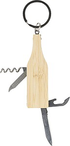 Multifunkční klíčenka z bambusu, hnědá