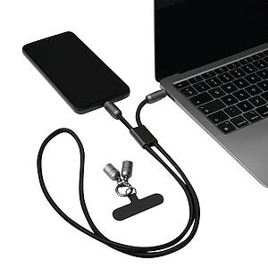 Multifunkční nabíjecí a datový kabel, černá/šedá