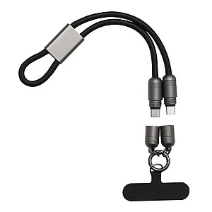 Multifunkční nabíjecí a datový kabel, černá/šedá