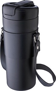 MYRKONA Dvoustěnná láhev na pití z nerezové oceli, 730 ml, černá