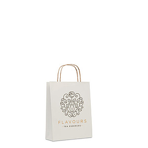 MYRNA malá papírová dárková taška, recyklovaná bílá